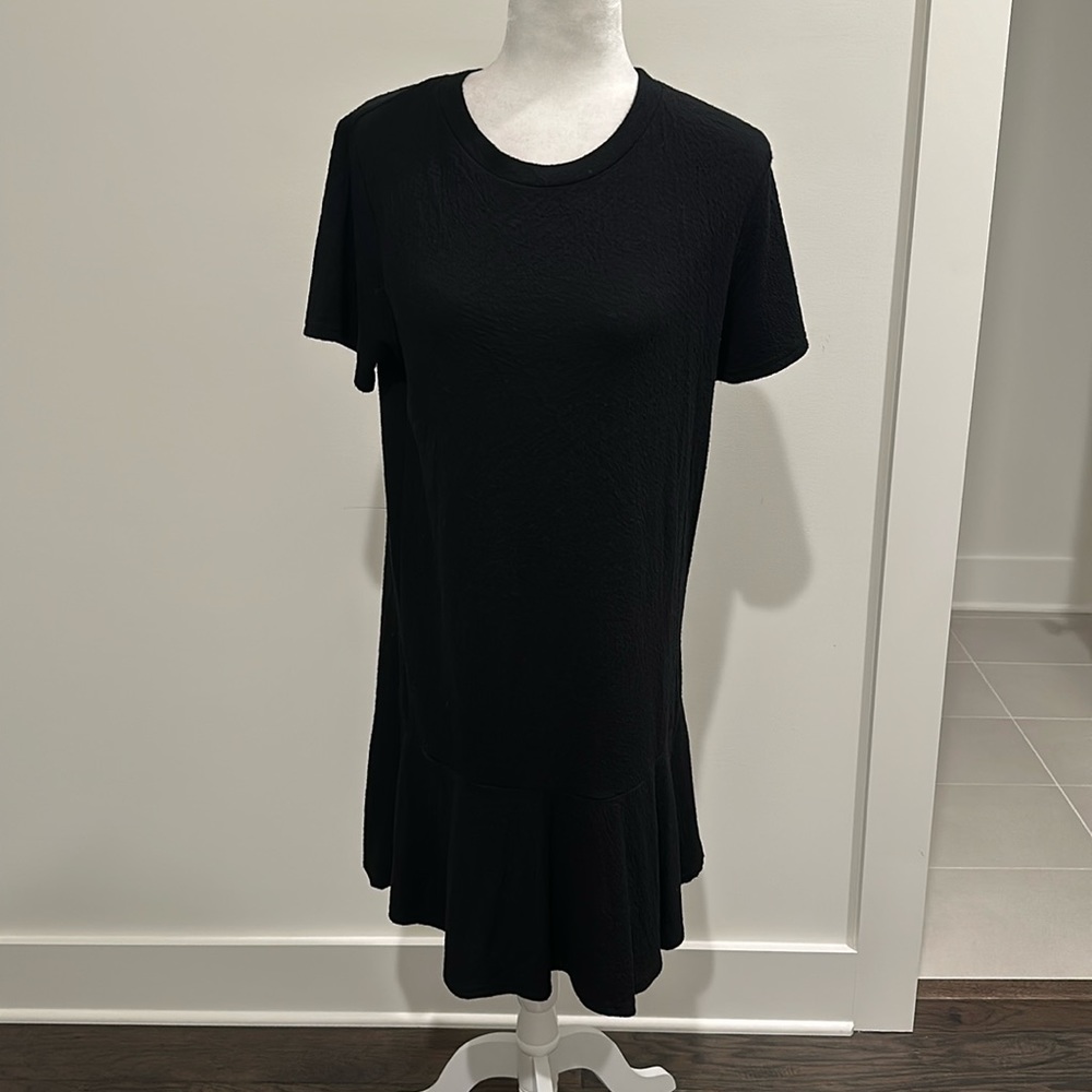 Anthropologie Comune Black Knit Short Sleeve Dress Sz M